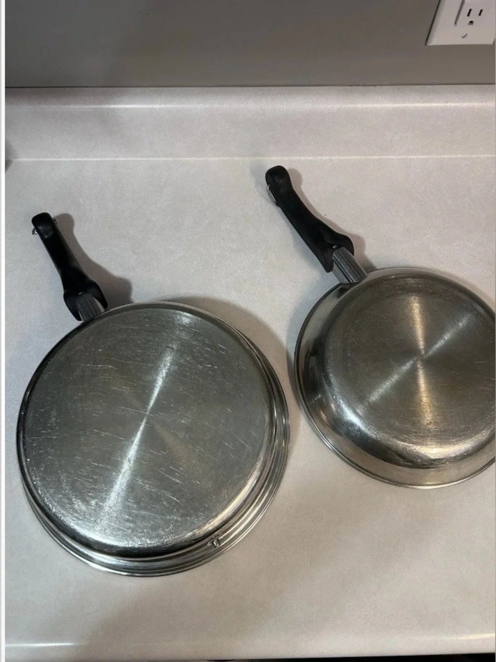 Vintage Saladmaster lot of 2 System 7 frying skillets‎